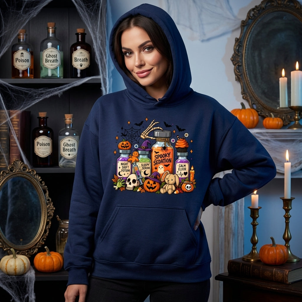 Anesthesia Halloween Spooky Sedation T-shirt Sweatshirt Hoodie - Nurse Gift - mockup 3