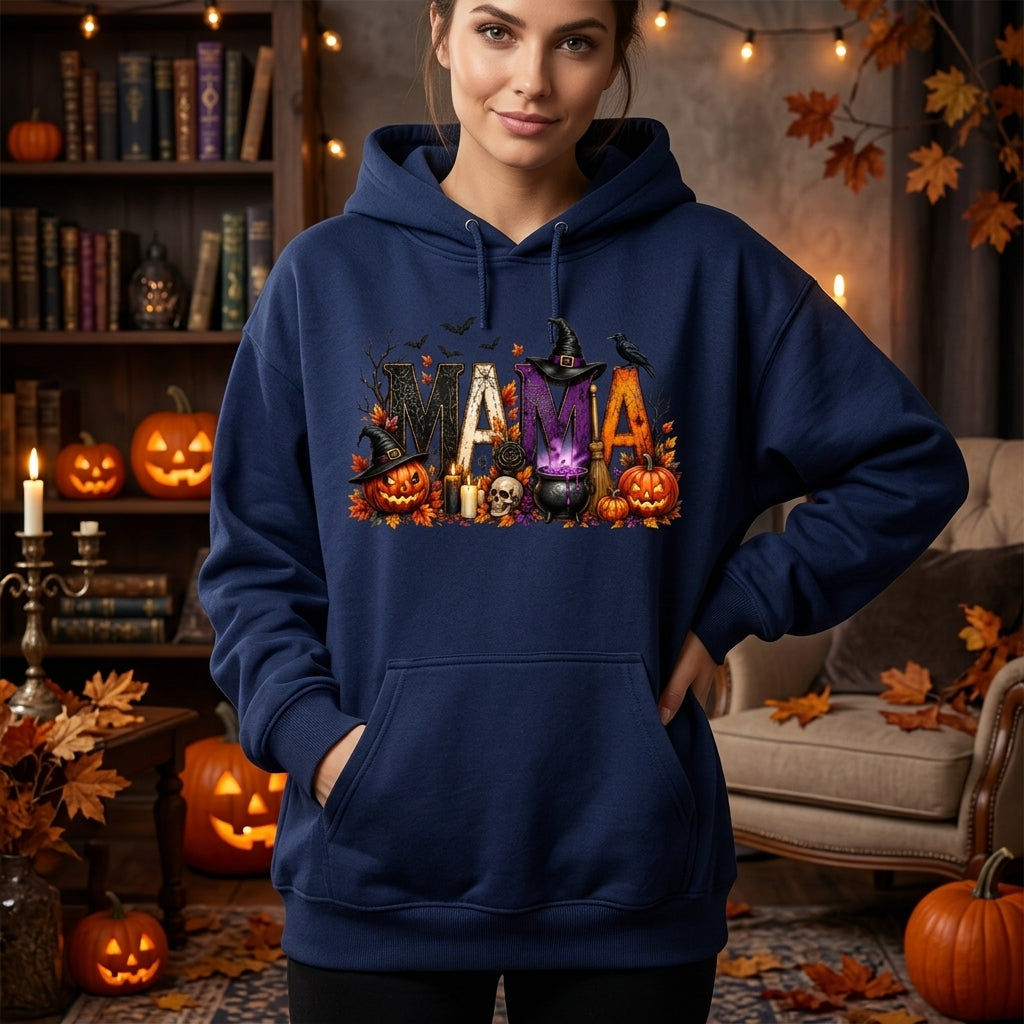 Spooky Mama Halloween Graphic T-shirt Sweatshirt Hoodie – Festive Fall Mom Gift - mockup 3