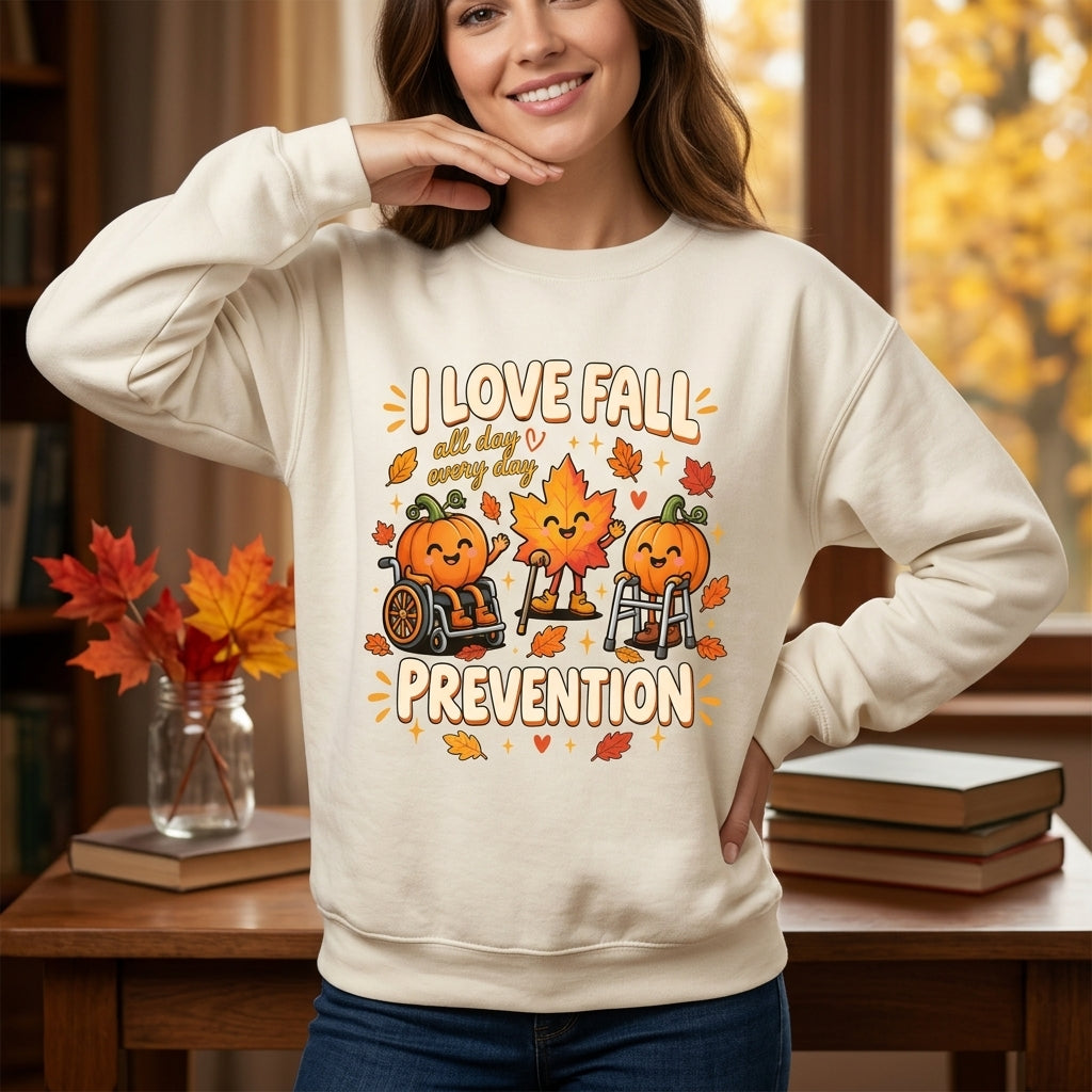 I Love Fall Prevention Shirt – Funny Nurse & Physical Therapist T-shirt Sweatshirt Hoodie - mockup 2