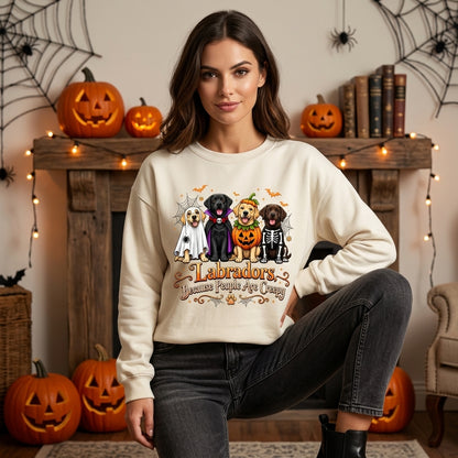 Funny Halloween Labradors Because People Are Creepy T-shirt Sweatshirt Hoodie – Dog Lover Gift - mockup 2