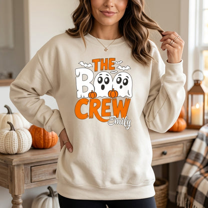 Custom Name The Boo Crew T-shirt Sweatshirt Hoodie – Personalized Family Halloween Shirt - mockup 2