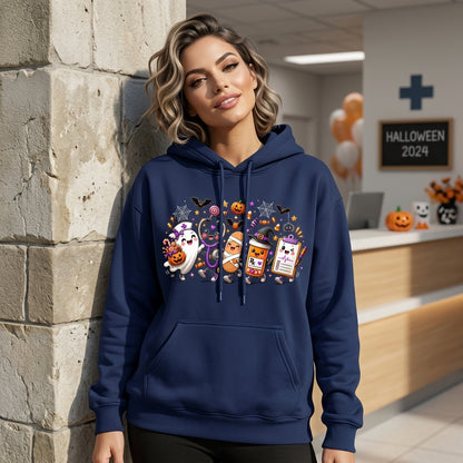 Cute Halloween Nurse Squad T-shirt Sweatshirt Hoodie - Spooky Nursing Gift for Healthcare Workers - mockup 3
