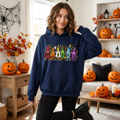 Halloween Crayon Teacher T-shirt Sweatshirt Hoodie - Cute Spooky Classroom Tee - mockup 3