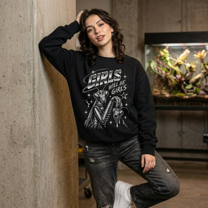 Girls Will Be Girls Praying Mantis T-shirt Sweatshirt Hoodie – Funny Feminist Graphic Tee - mockup 1