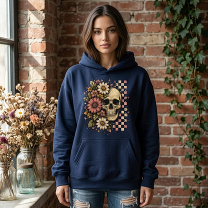 Vintage Grunge Boho Skull Graphic T-shirt Sweatshirt Hoodie – Retro Summerween Apparel - mockup 3