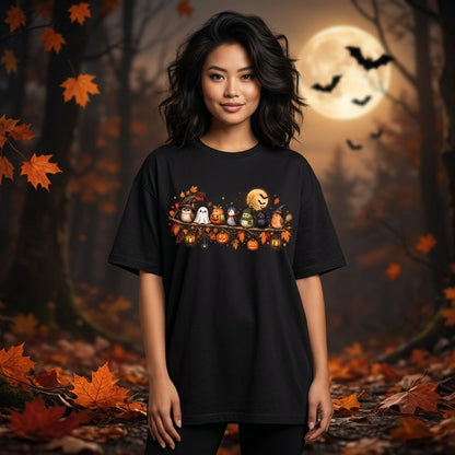 Halloween Birds on a Branch T-shirt Sweatshirt Hoodie – Cute Spooky Bird Lover Gift - mockup 3