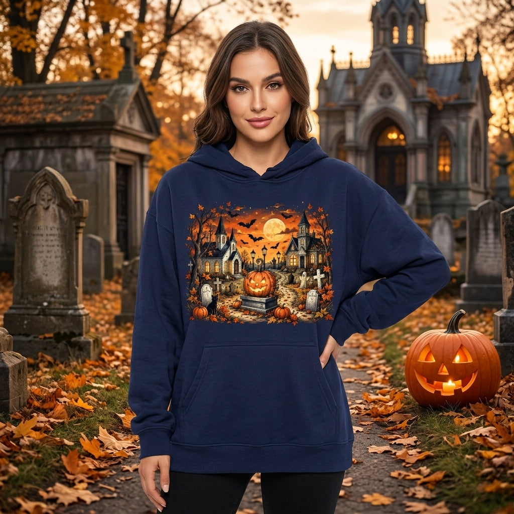 Vintage Halloweentown Est 1998 Spooky Scene T-shirt Sweatshirt Hoodie – Retro 90s Gift - mockup 2