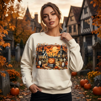 Vintage Halloweentown Est 1998 Graphic T-shirt Sweatshirt Hoodie – Spooky Retro Halloween Gift - mockup 2