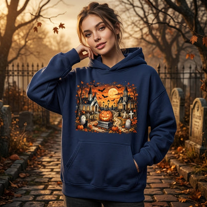 Vintage Halloweentown Est 1998 Graphic T-shirt Sweatshirt Hoodie – Spooky Retro Halloween Gift - mockup 3