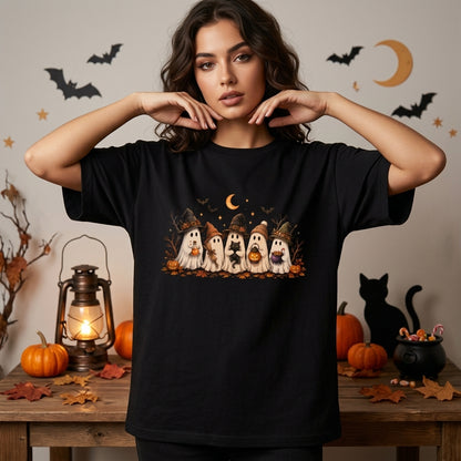 Cute Ghost Squad Halloween T-shirt Sweatshirt Hoodie – Spooky Season Fall Apparel - mockup 3