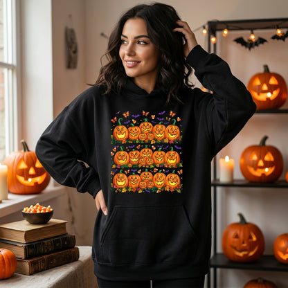 Cute Halloween Jack O' Lantern Pumpkins T-shirt Sweatshirt Hoodie – Fall Season Gift - mockup 1