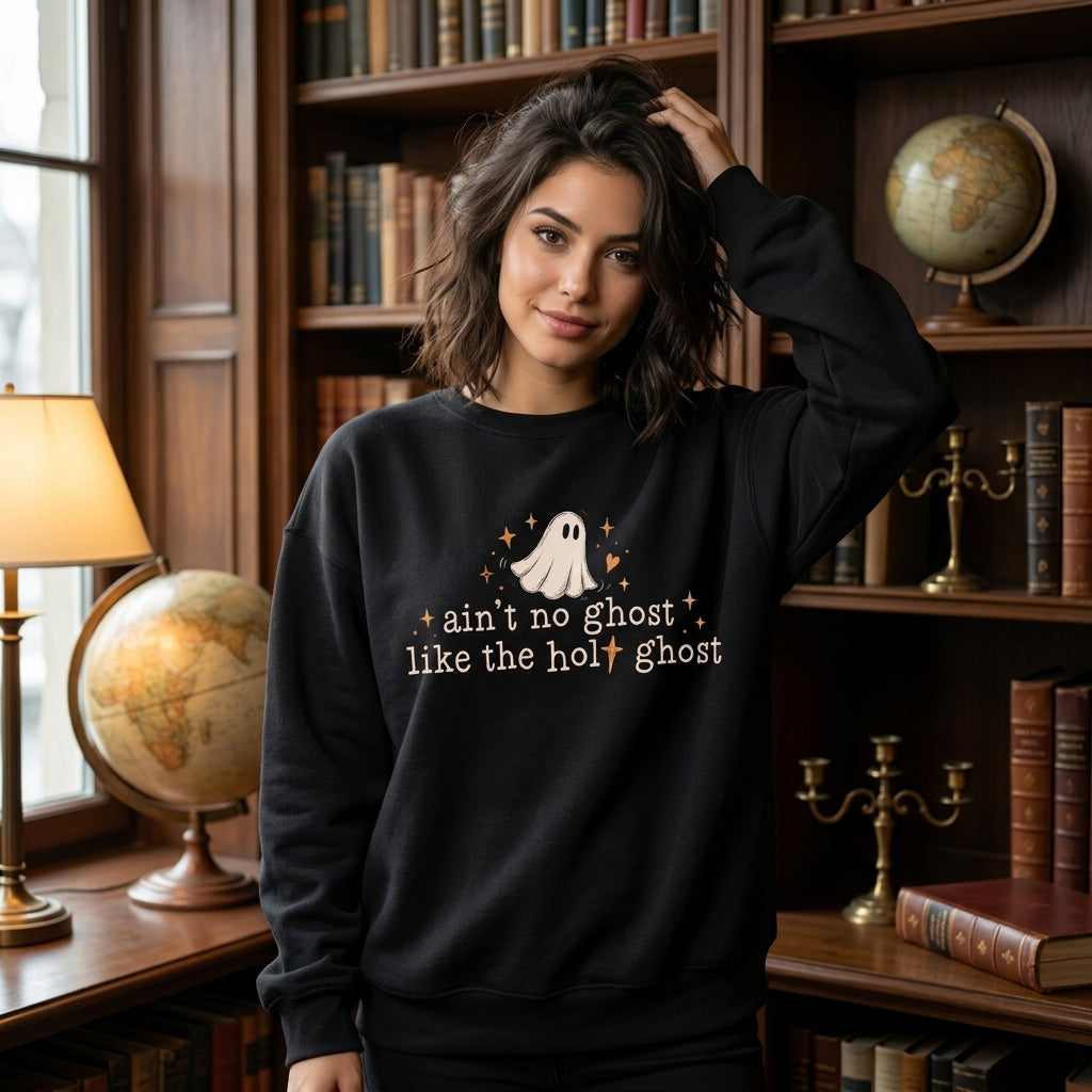 Ain't No Ghost Like the Holy Ghost T-shirt Sweatshirt Hoodie - Funny Christian Gift - mockup 2