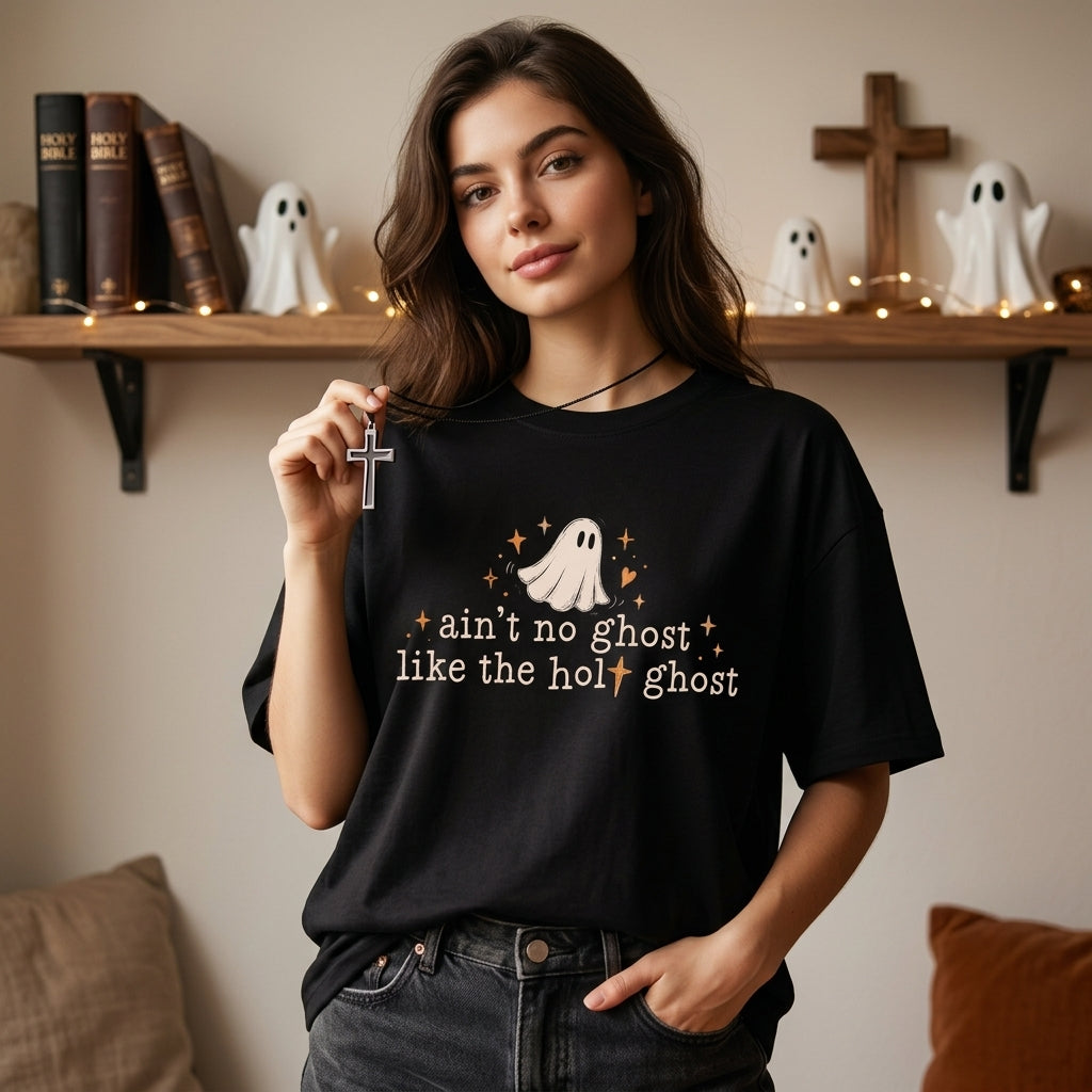 Ain't No Ghost Like the Holy Ghost T-shirt Sweatshirt Hoodie - Funny Christian Gift - mockup 3