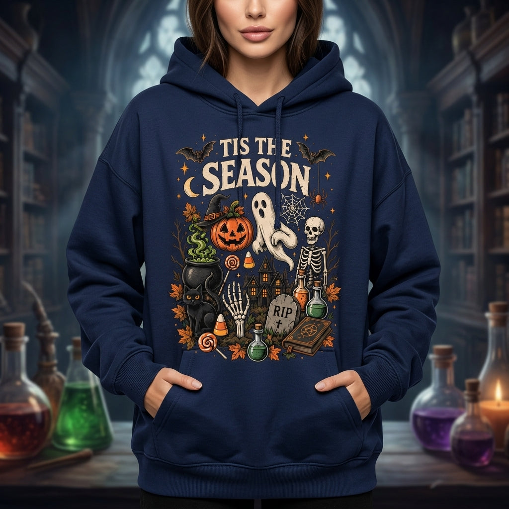 Tis The Season Halloween Graphic T-shirt Sweatshirt Hoodie – Spooky Season Gift - mockup 2