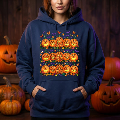 Jack O' Lantern Pumpkin Patch Halloween T-shirt Sweatshirt Hoodie – Festive Fall Top - mockup 2