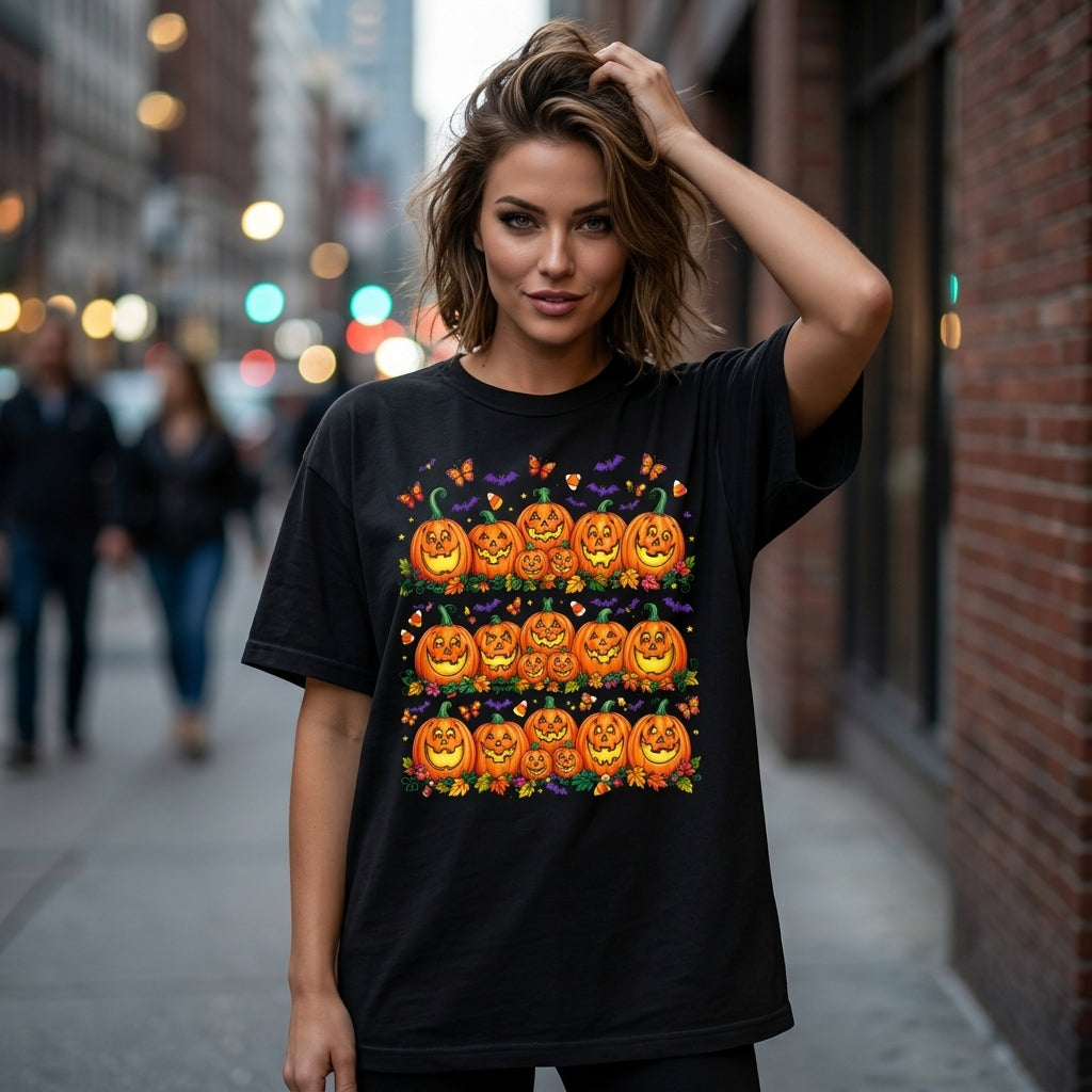 16 Halloween Pumpkin 90s Graphic T-shirt Sweatshirt Hoodie – Spooky Autumn Crewneck - mockup 1