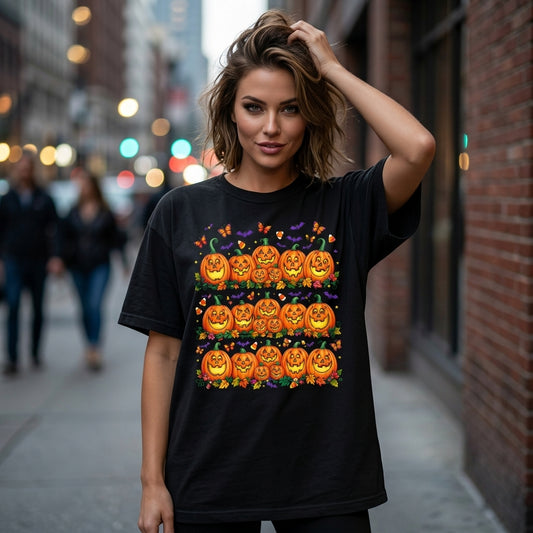 16 Halloween Pumpkin 90s Graphic T-shirt Sweatshirt Hoodie – Spooky Autumn Crewneck - mockup 1