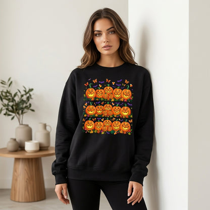 16 Halloween Pumpkin 90s Graphic T-shirt Sweatshirt Hoodie – Spooky Autumn Crewneck - mockup 2
