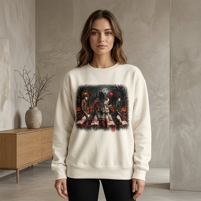 Vintage Horror Characters Abbey Road T-shirt Sweatshirt Hoodie – Retro Halloween Gift - mockup 2