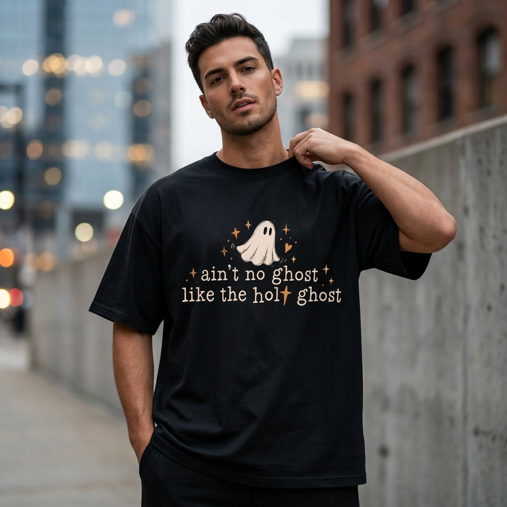Ain't No Ghost Like The Holy Ghost Funny Christian Halloween T-shirt Sweatshirt Hoodie - mockup 1