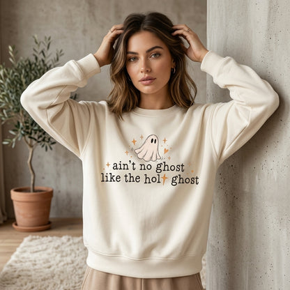 Ain't No Ghost Like The Holy Ghost Funny Christian Halloween T-shirt Sweatshirt Hoodie - mockup 2