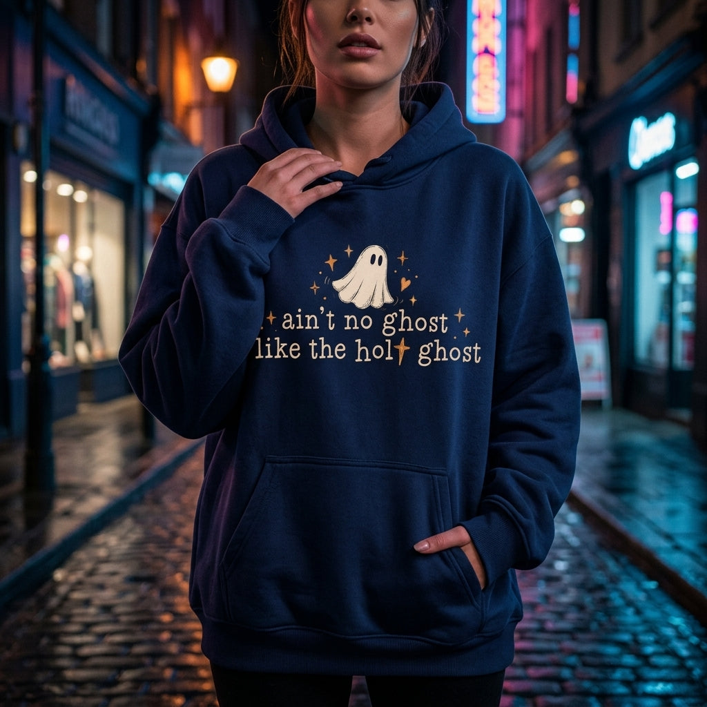 Ain't No Ghost Like The Holy Ghost Funny Christian Halloween T-shirt Sweatshirt Hoodie - mockup 3