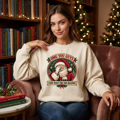 Funny Bookish Santa Facepalm T-shirt Sweatshirt Hoodie – Spicy Book Reader Gift - mockup 1