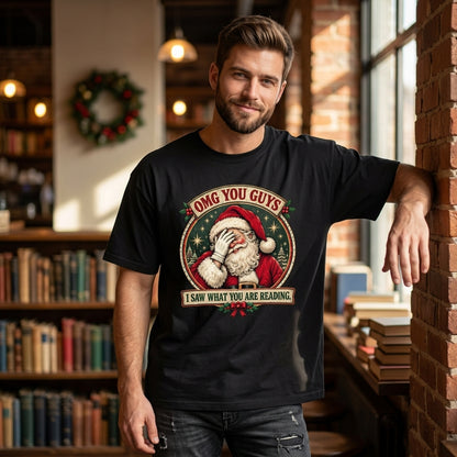 Funny Bookish Santa Facepalm T-shirt Sweatshirt Hoodie – Spicy Book Reader Gift - mockup 3