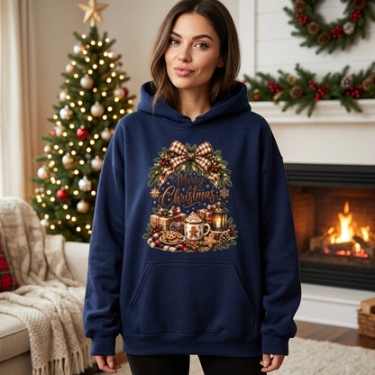 Merry Christmas Cozy Holiday T-shirt Sweatshirt Hoodie – Festive Winter Apparel - mockup 2