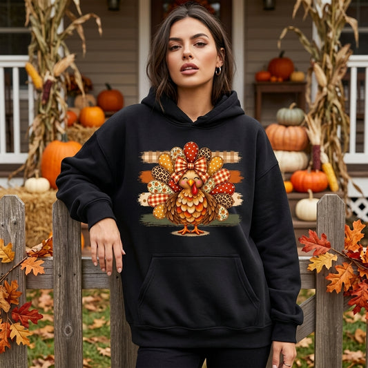 13 Preppy Thanksgiving Turkey Shirt - Cute Fall Animal Graphic T-shirt Sweatshirt Hoodie - mockup 1