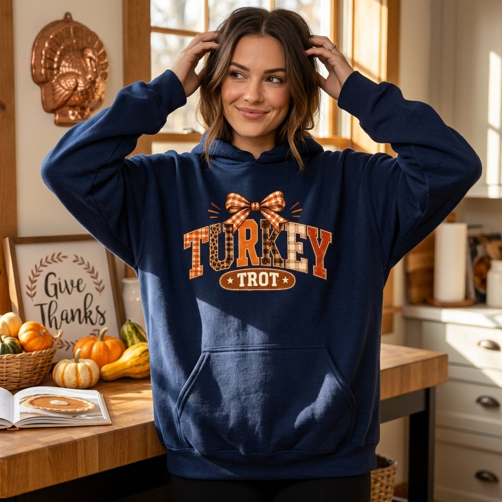 Custom Turkey Trot Sweatshirt T-shirt Hoodie - Personalized Thanksgiving 5K Team Running Tees - mockup 2