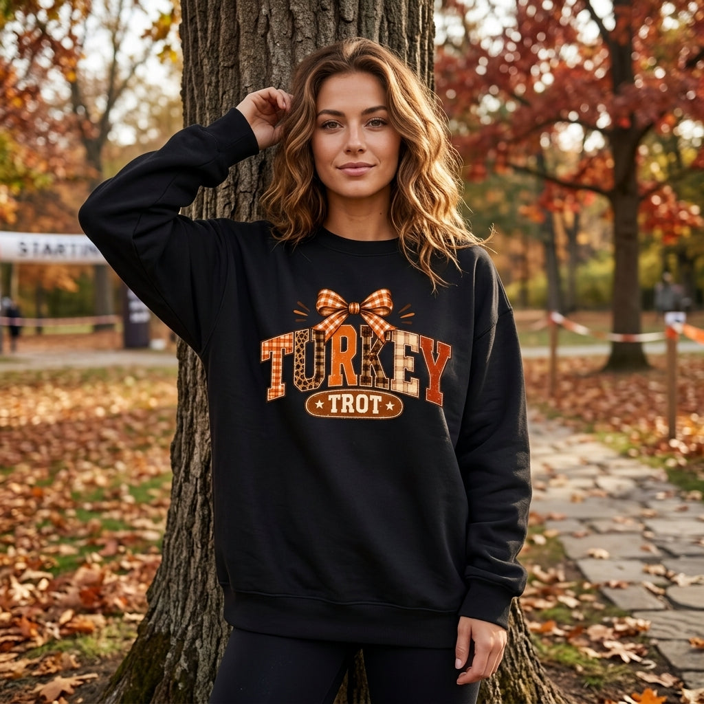 Custom Turkey Trot Sweatshirt T-shirt Hoodie - Personalized Thanksgiving 5K Team Running Tees - mockup 3