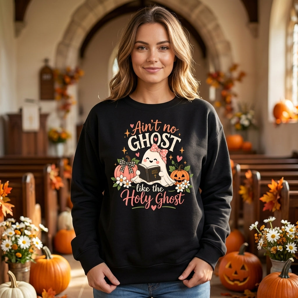 Ain't No Ghost Like The Holy Ghost Christian Halloween T-shirt Sweatshirt Hoodie for Teachers - mockup 2
