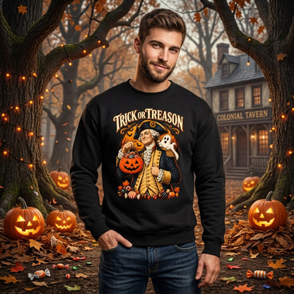 Trick Or Treason George Washington Patriotic Halloween T-shirt Sweatshirt Hoodie - mockup 2