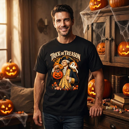 Trick Or Treason George Washington Patriotic Halloween T-shirt Sweatshirt Hoodie - mockup 3