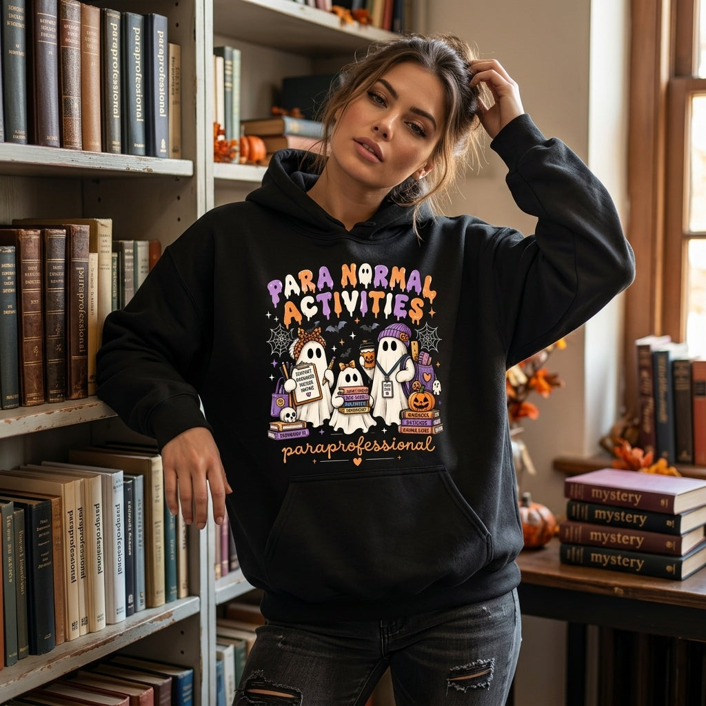 Paraprofessional Halloween Para Normal Activities T-Shirt Sweatshirt Hoodie - mockup 1