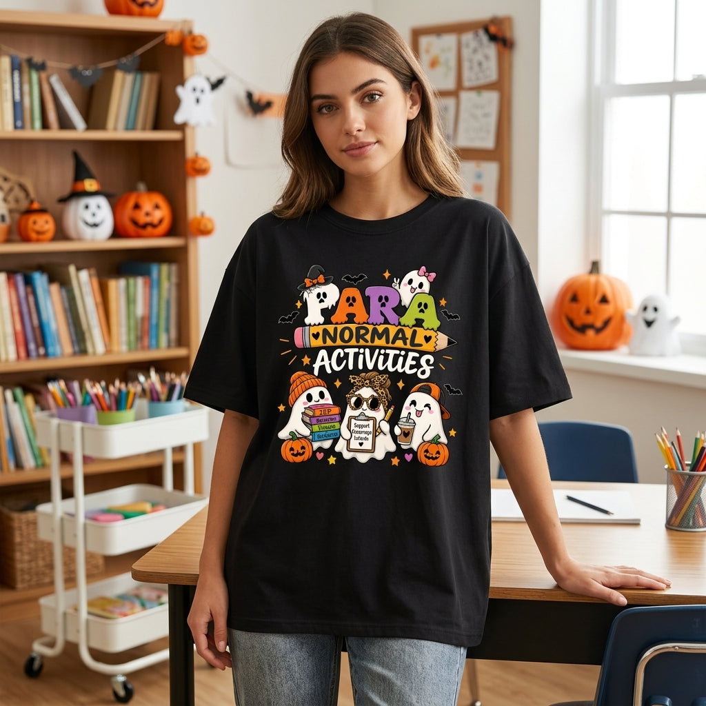 Para Normal Activities SPED Teacher Ghost Halloween T-shirt Sweatshirt Hoodie - Cute Paraprofessional Gift - mockup 3