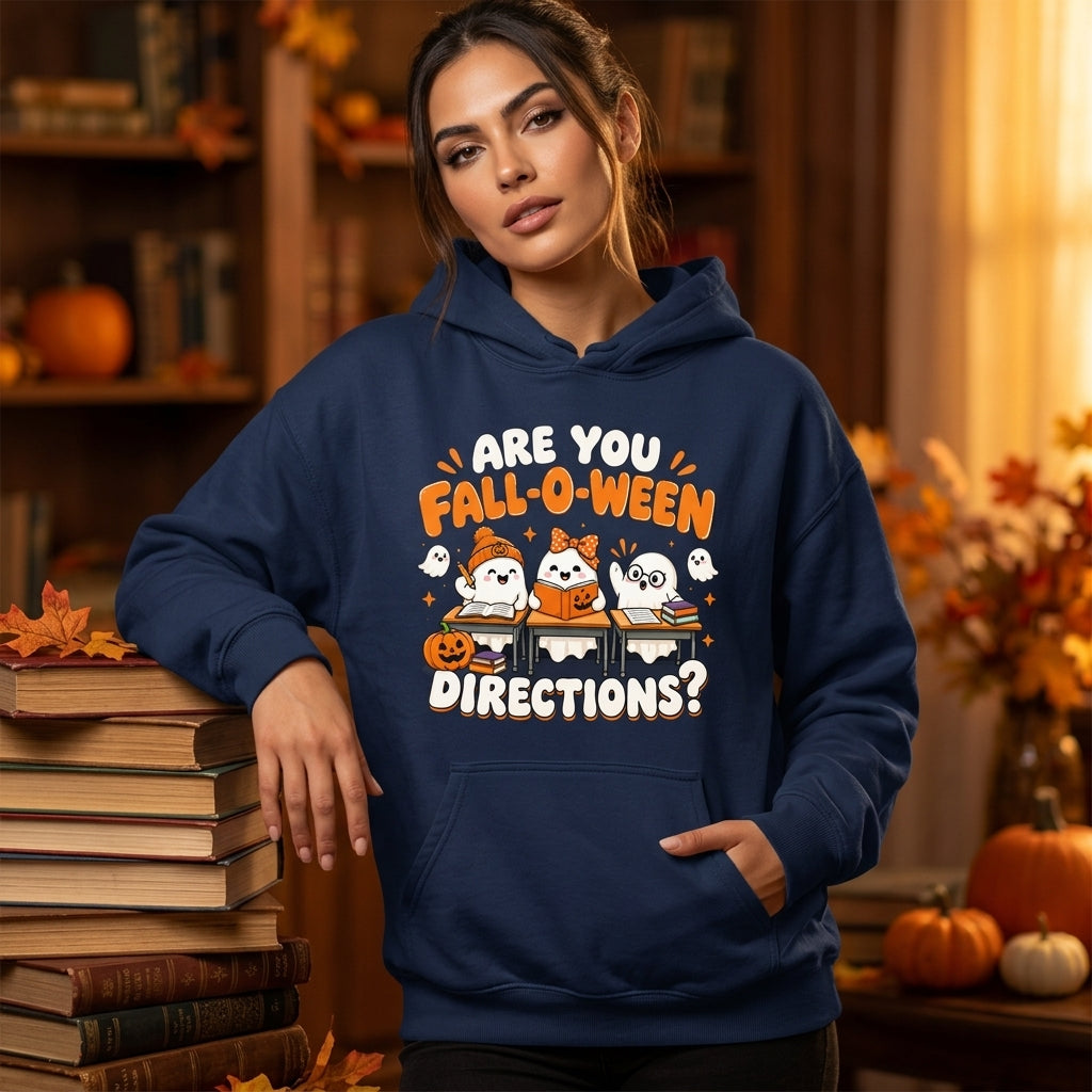 Are You Fall-O-ween Directions Halloween Teacher T-shirt Sweatshirt Hoodie - Spooky Classroom Gift - mockup 2