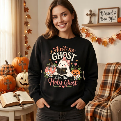 Ain't No Ghost Like The Holy Ghost Spooky Teacher T-shirt Sweatshirt Hoodie - Christian Halloween - mockup 1