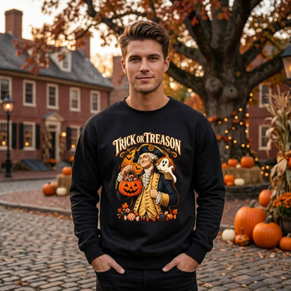 Trick Or Treason George Washington Patriotic Halloween T-Shirt Sweatshirt Hoodie - mockup 1
