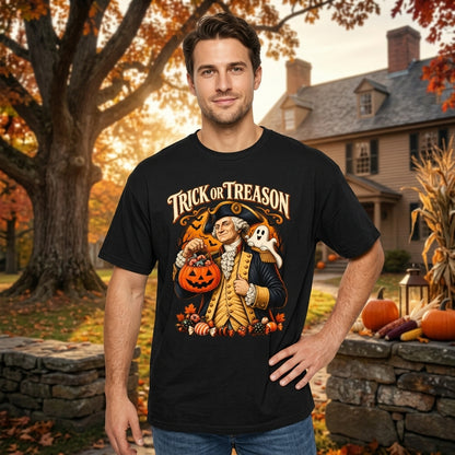 Trick Or Treason George Washington Patriotic Halloween T-Shirt Sweatshirt Hoodie - mockup 3