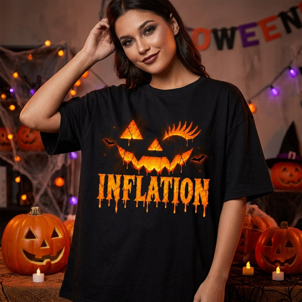 Due to Inflation This is My Funny Halloween Costume Pumpkin T-shirt Sweatshirt Hoodie - mockup 3