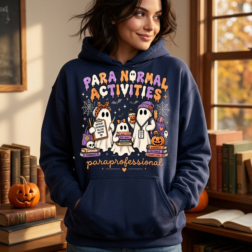 Paraprofessional Halloween Para Normal Activities T-shirt Sweatshirt Hoodie - Teacher Gift - mockup 2