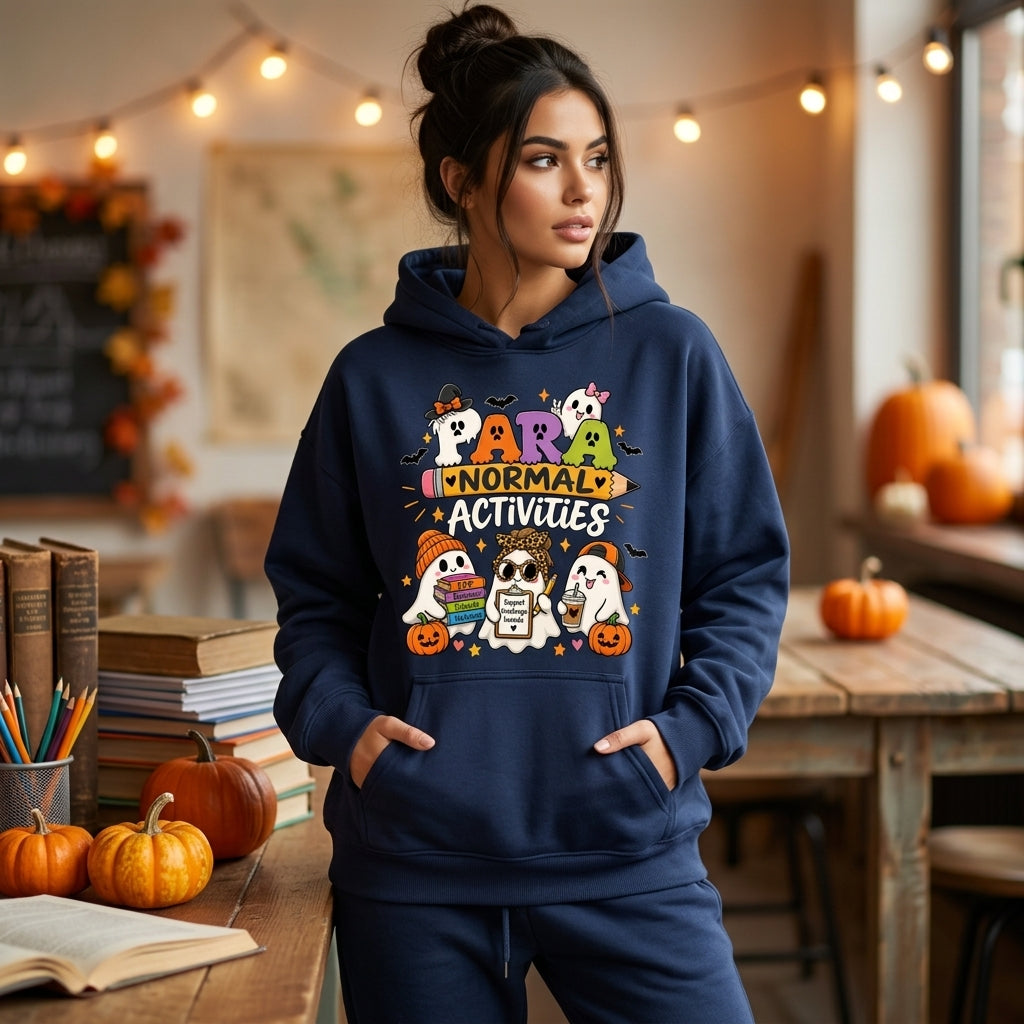 Para Normal Activities SPED Teacher Ghost T-shirt Sweatshirt Hoodie – Paraeducator Halloween Gift - mockup 2