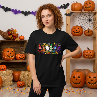 Spooky Halloween Crayons Teacher Classroom T-Shirt Sweatshirt Hoodie – Cute School Gift - mockup 3