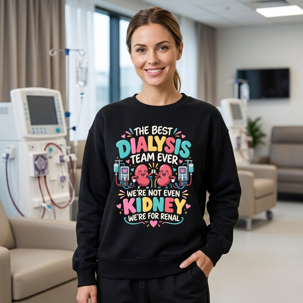 The Best Dialysis Team Ever T-shirt Sweatshirt Hoodie – Funny Renal Nurse Gift - mockup 2