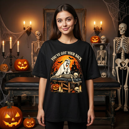 Ghost Chiropractor Halloween T-shirt Sweatshirt Hoodie - Funny Medical Professional Gift - mockup 3