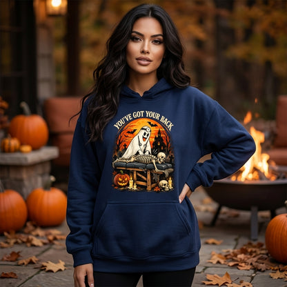 Ghost Chiropractor Skeleton Back Adjustment Halloween T-shirt Sweatshirt Hoodie - mockup 2