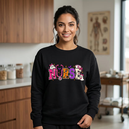 Spooky Cute Halloween Nurse T-shirt Sweatshirt Hoodie – Ghost Stethoscope Gift - mockup 1