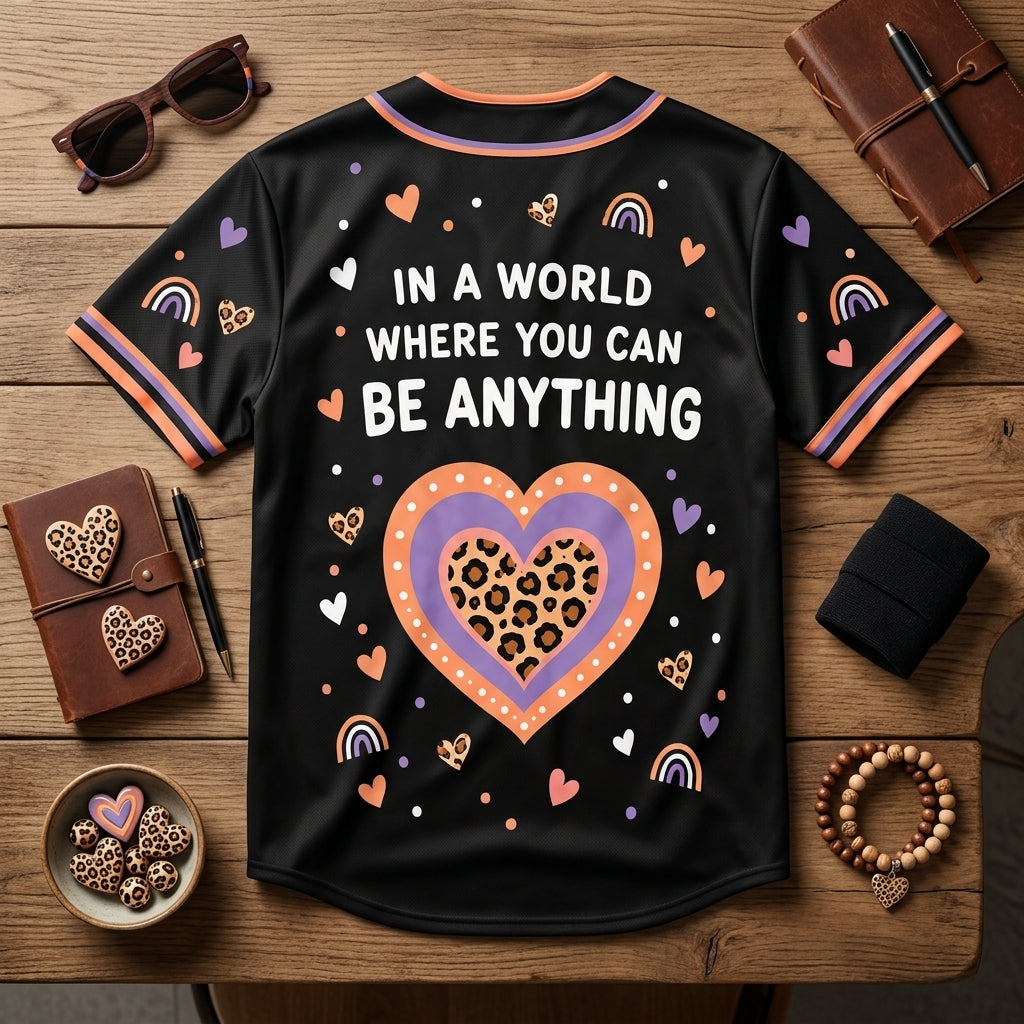 Custom Be Kind Anti-Bullying Baseball Jersey – Orange Unity Day Teacher & Student Shirt - mockup 4